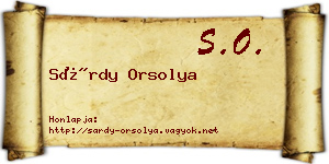 Sárdy Orsolya névjegykártya